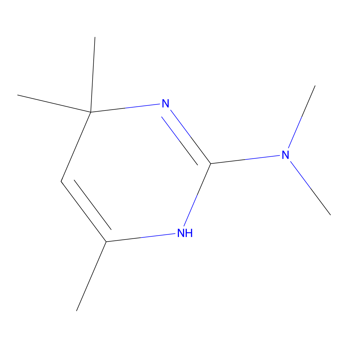 2-Pyrimidinamine, 1,6-dihydro-N,N,4,6,6-pentamethyl- molecular structure, CAS 77307-81-4