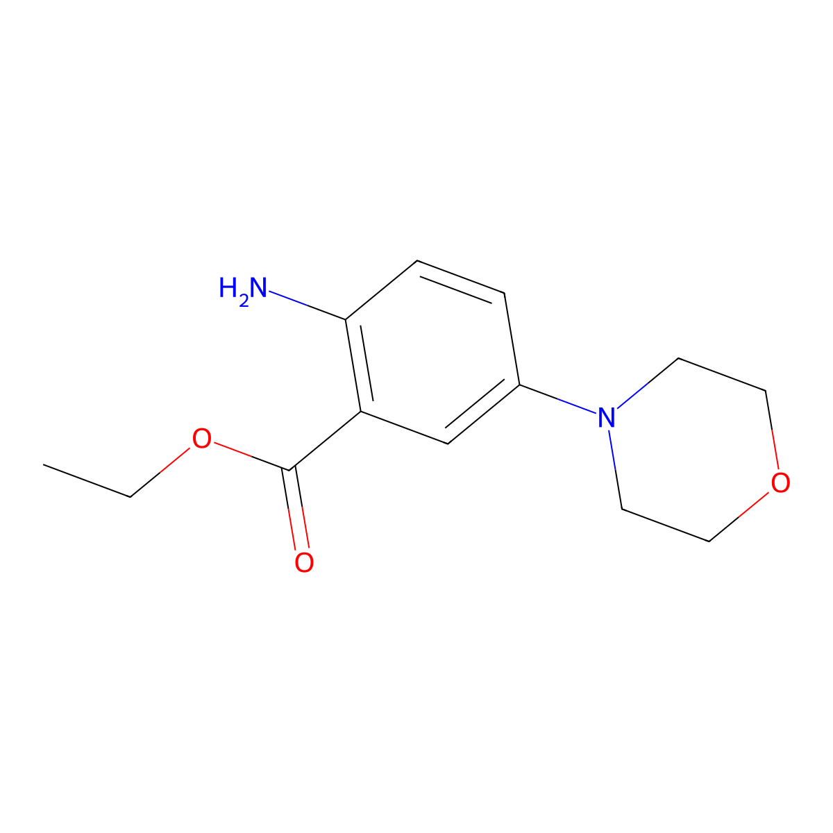Ethyl 2-amino-5-(morpholin-4-yl)benzoate molecular structure, CAS 773071-99-1