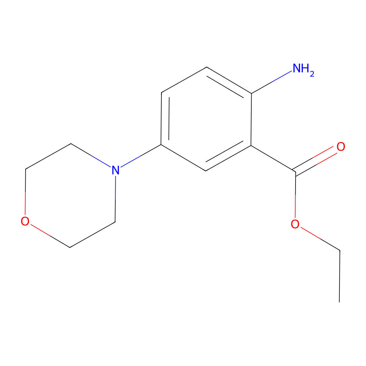 Ethyl 2-amino-5-(morpholin-4-yl)benzoate molecular structure, CAS 773071-99-1