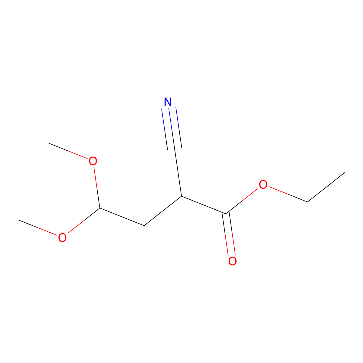 Ethyl 2-cyano-4,4-dimethoxybutanoate molecular structure, CAS 773076-83-8