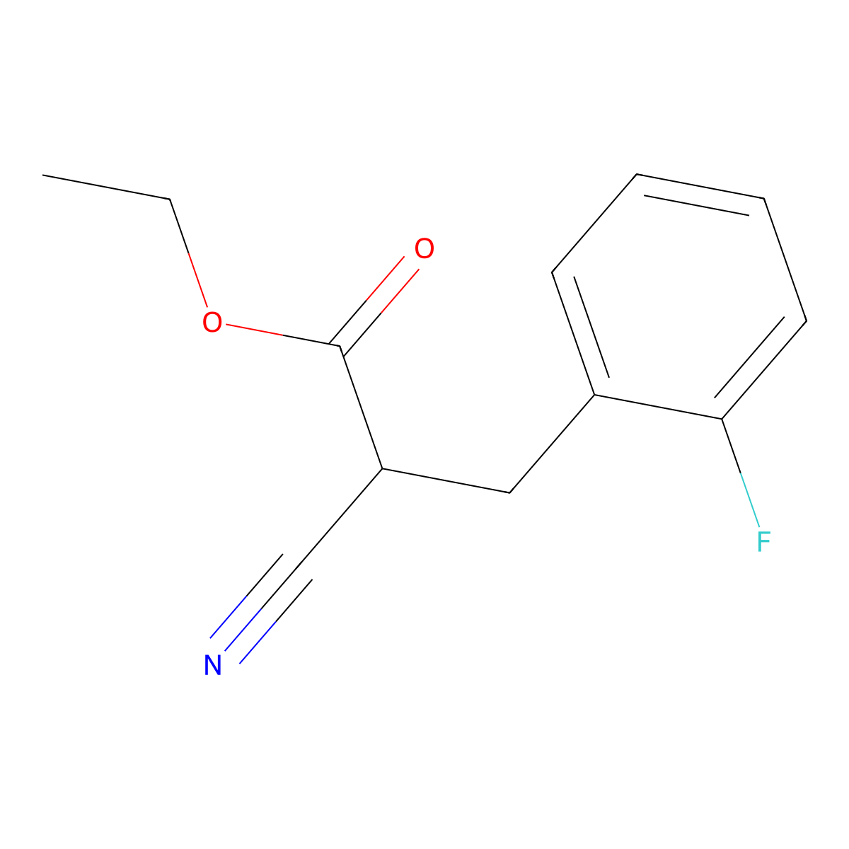 Ethyl 2-cyano-3-(2-fluorophenyl)propanoate molecular structure, CAS 773084-46-1