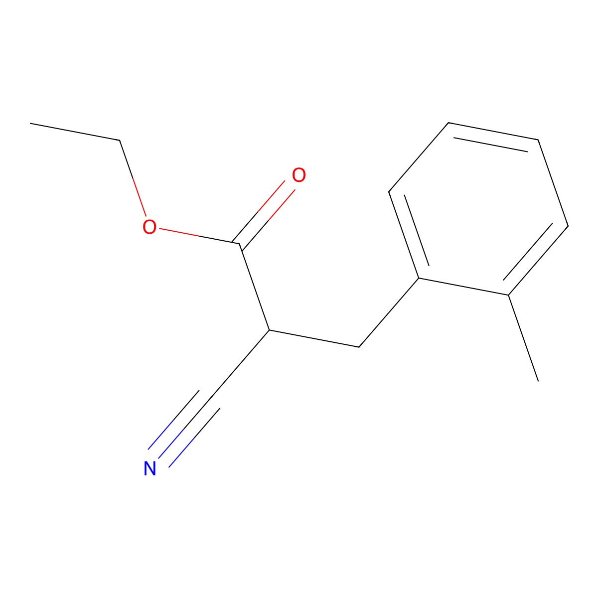 Ethyl 2-cyano-3-(2-methylphenyl)propanoate molecular structure, CAS 773084-56-3