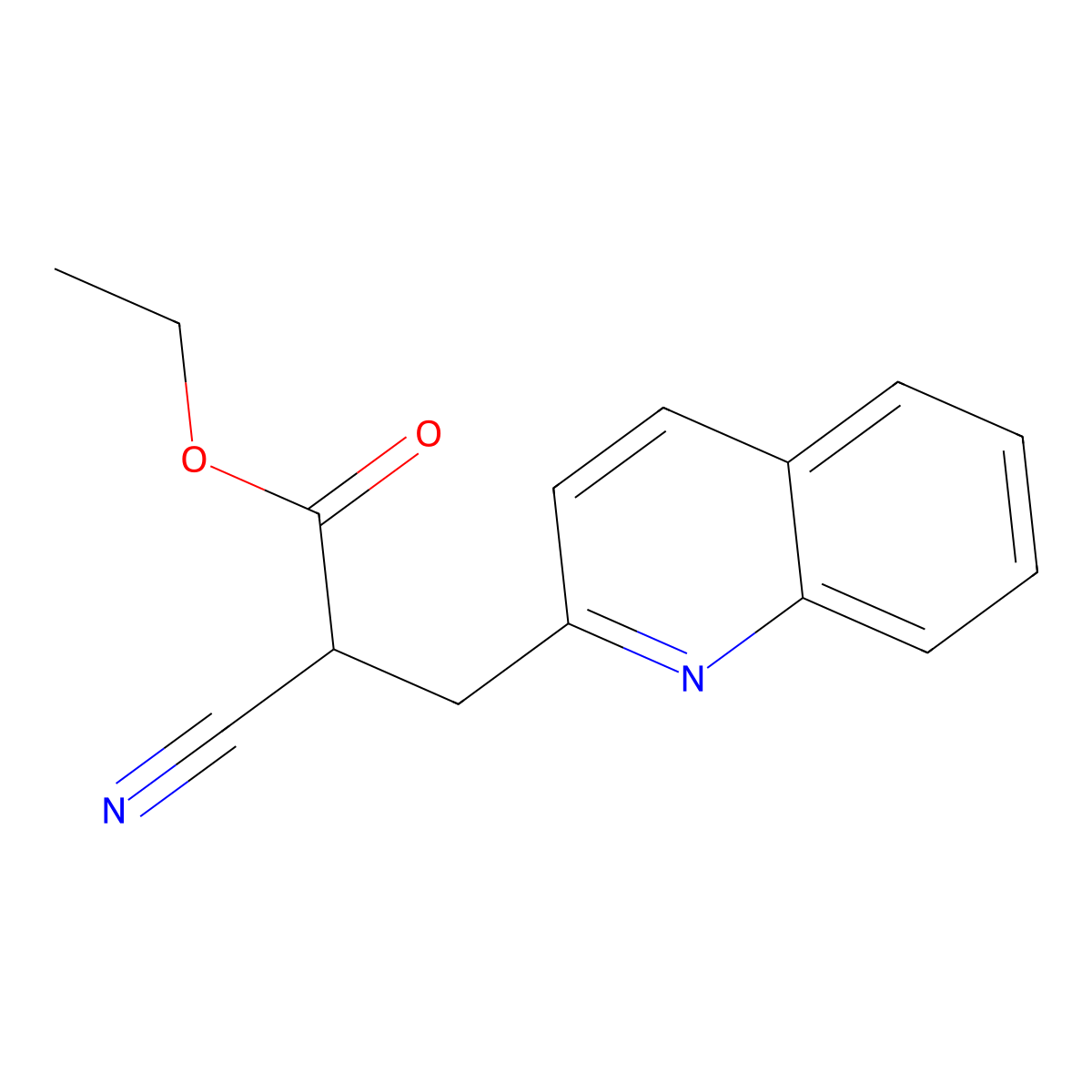 Ethyl 2-cyano-3-(quinolin-2-yl)propanoate molecular structure, CAS 773086-23-0