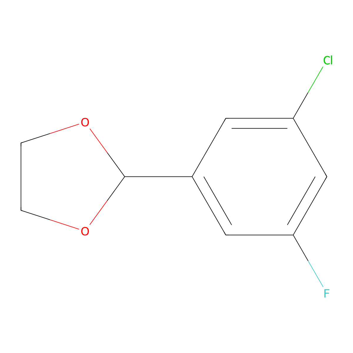 2-(3-Chloro-5-fluorophenyl)-1,3-dioxolane molecular structure, CAS 773086-98-9