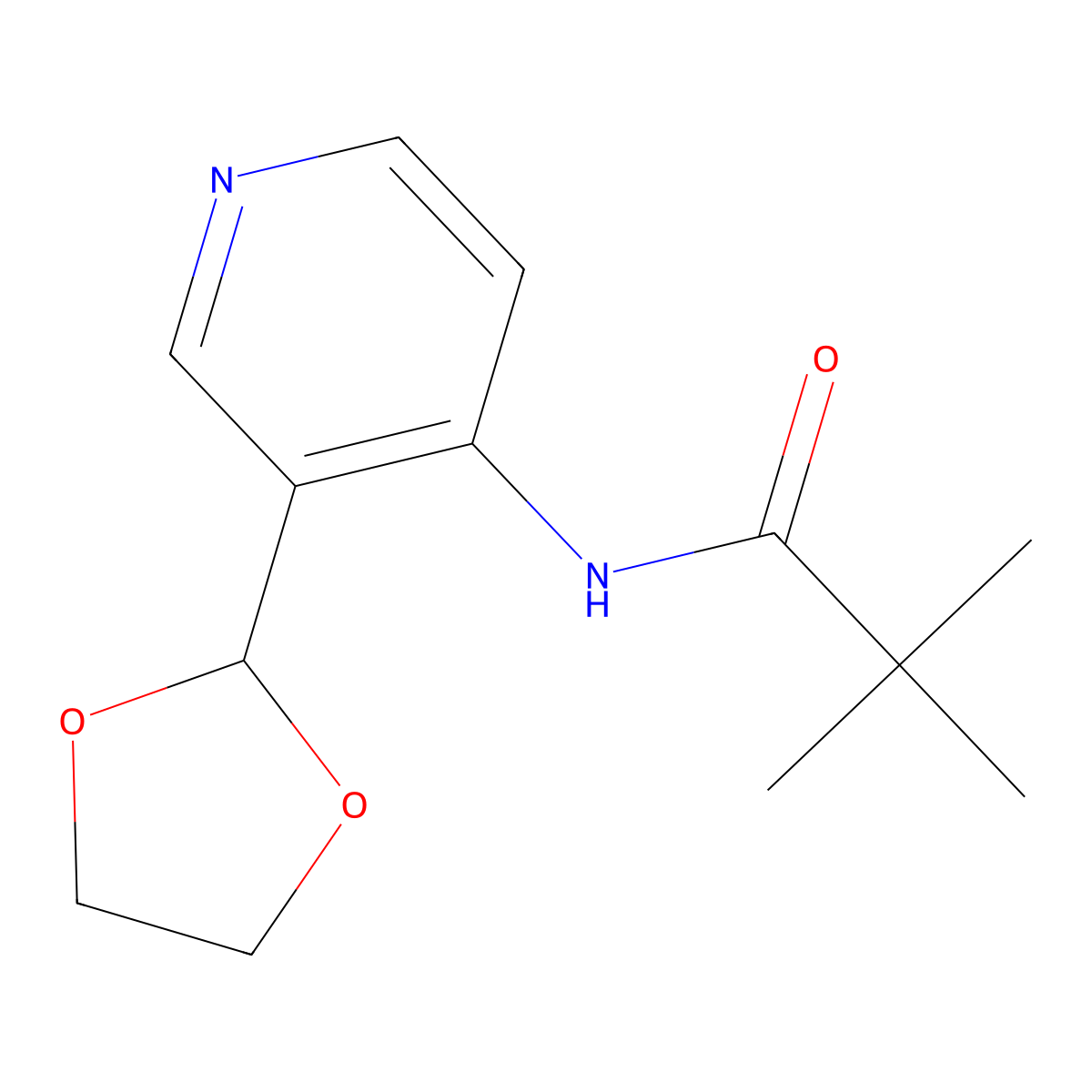 N-(3-[1,3]Dioxolan-2-yl-pyridin-4-yl)-2,2-dimethyl-propionamide molecular structure, CAS 773087-36-8