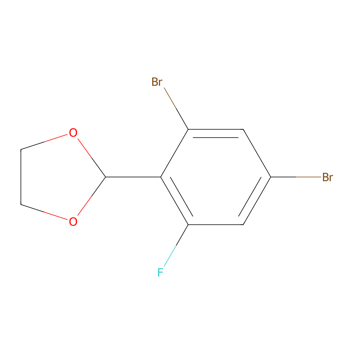 2-(2,4-Dibromo-6-fluorophenyl)-1,3-dioxolane molecular structure, CAS 773087-39-1