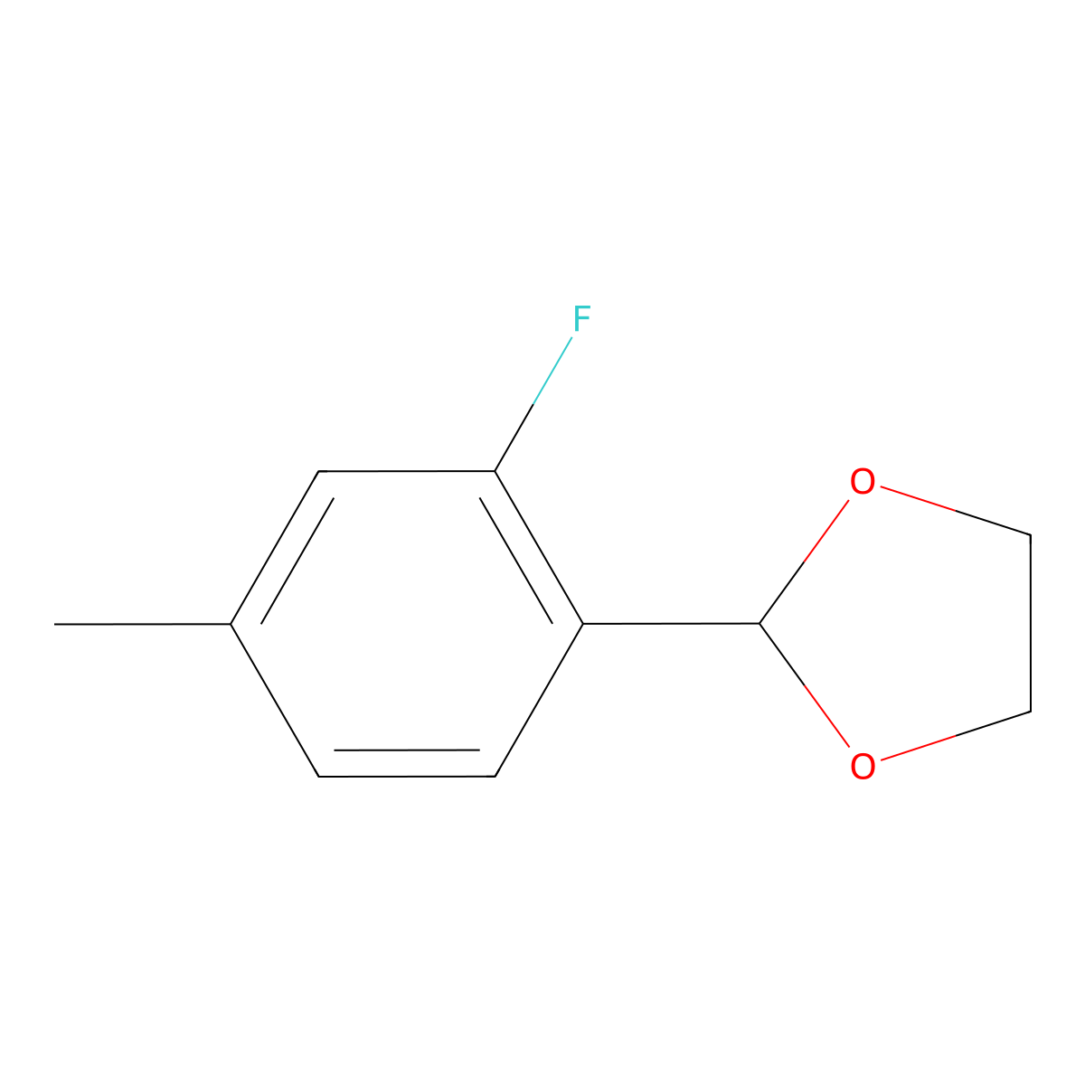 2-(2-Fluoro-4-methylphenyl)-1,3-dioxolane molecular structure, CAS 773087-42-6