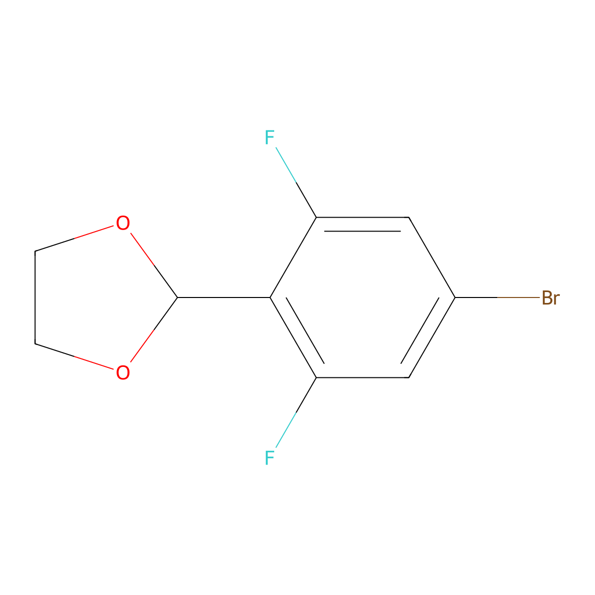 2-(4-Bromo-2,6-difluorophenyl)-1,3-dioxolane molecular structure, CAS 773087-43-7