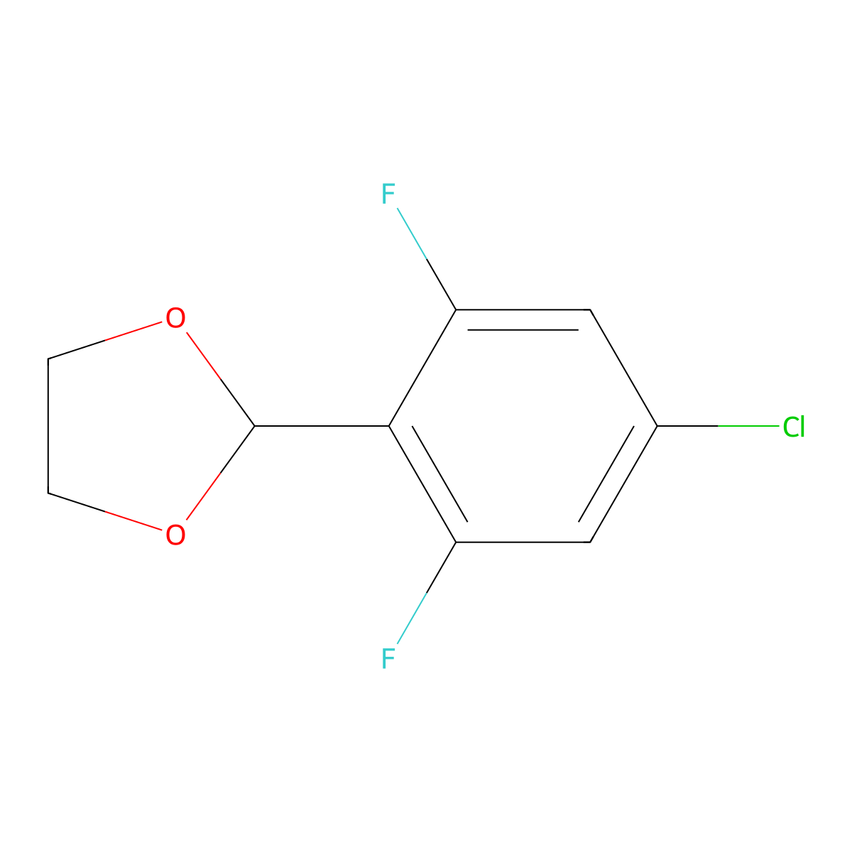 2-(4-Chloro-2,6-difluorophenyl)-1,3-dioxolane molecular structure, CAS 773087-44-8