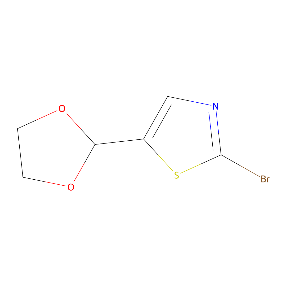 2-Bromo-5-(1,3-dioxolan-2-yl)-1,3-thiazole molecular structure, CAS 773088-29-2