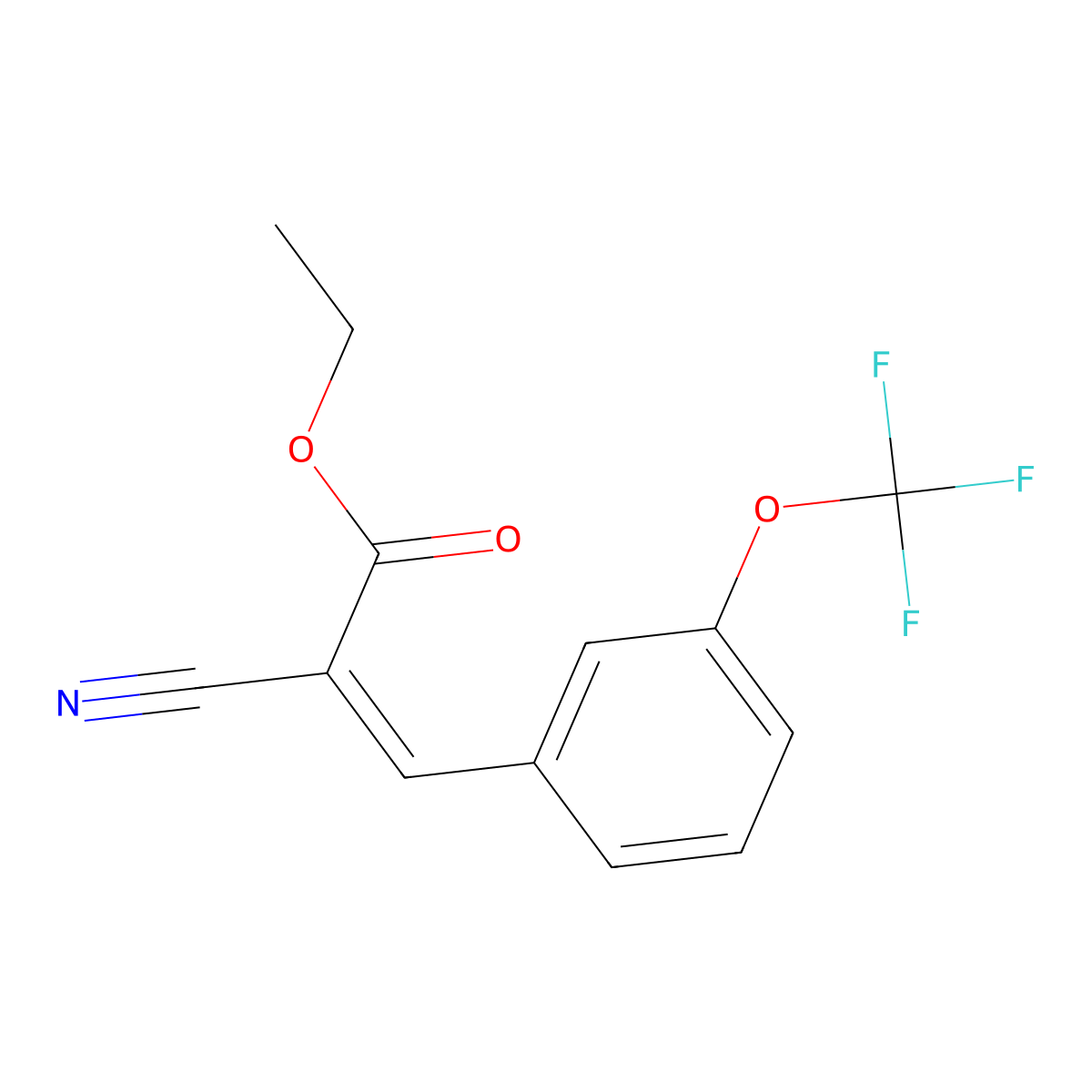 Ethyl 2-cyano-3-[3-(trifluoromethoxy)phenyl]prop-2-enoate molecular structure, CAS 773089-44-4