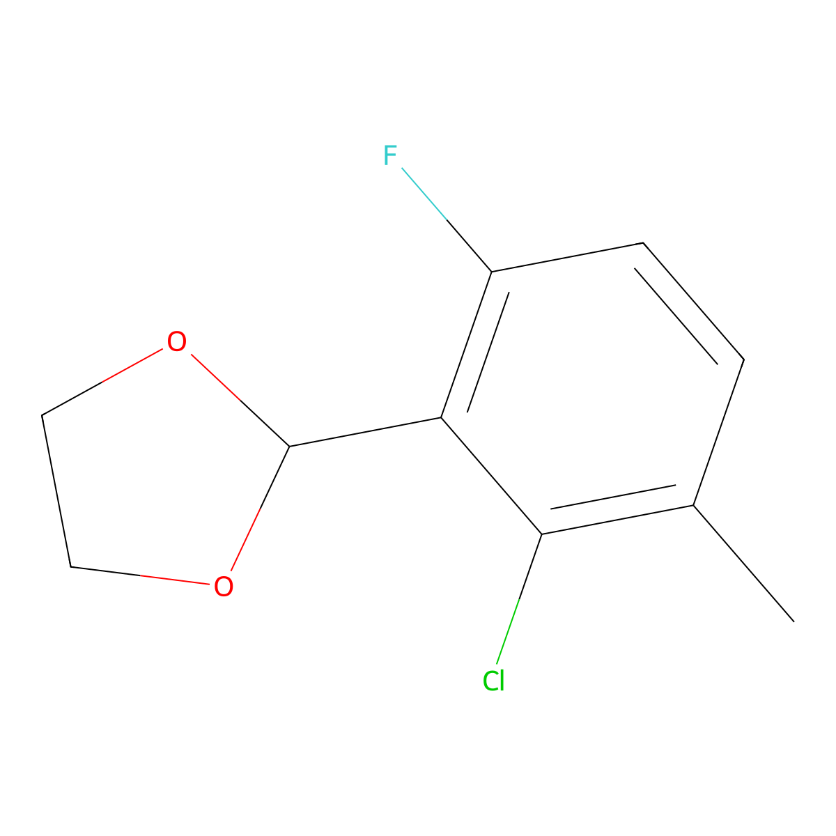 2-(2-Chloro-6-fluoro-3-methylphenyl)-1,3-dioxolane molecular structure, CAS 773093-09-7