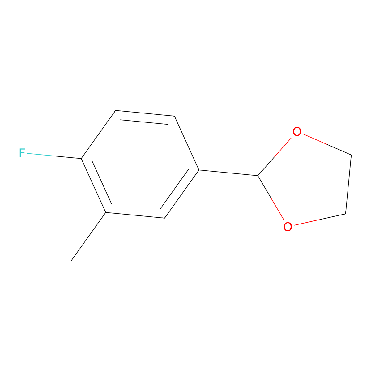 2-(4-Fluoro-3-methylphenyl)-1,3-dioxolane molecular structure, CAS 773093-11-1