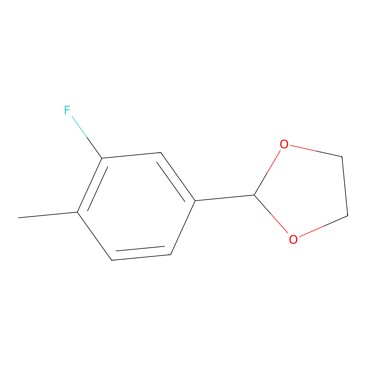 2-(3-Fluoro-4-methylphenyl)-1,3-dioxolane molecular structure, CAS 773093-14-4