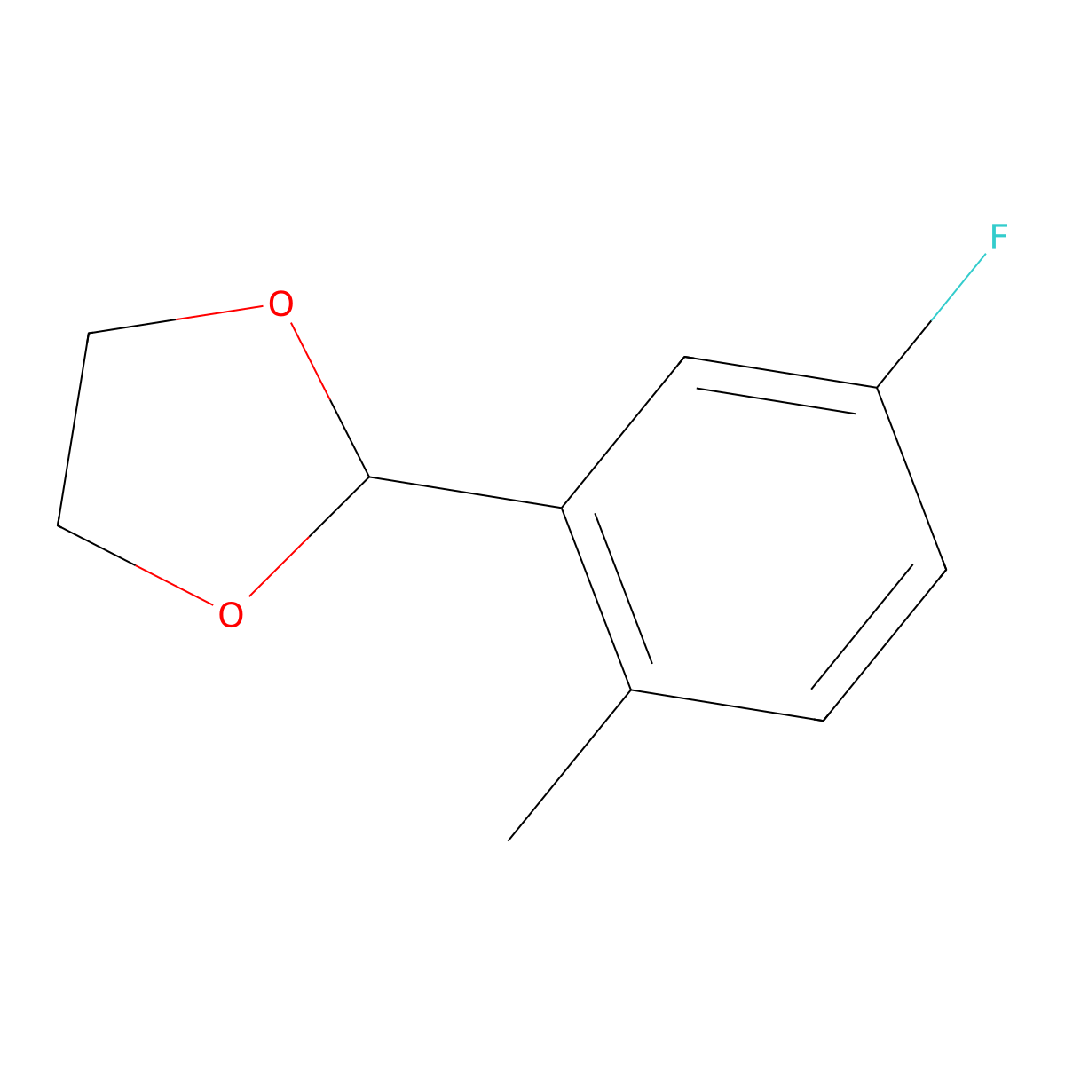 2-(5-Fluoro-2-methylphenyl)-1,3-dioxolane molecular structure, CAS 773093-19-9