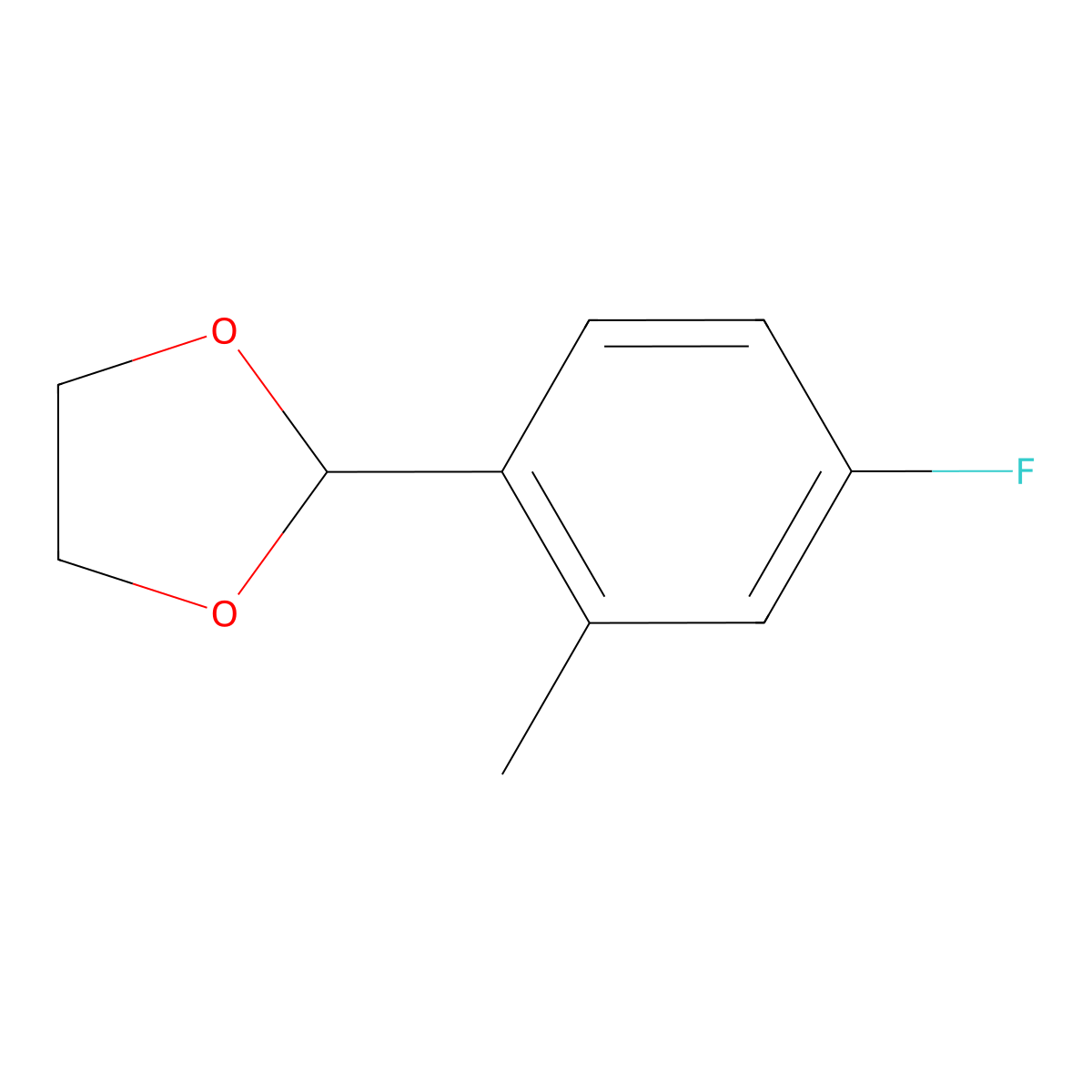 2-(4-Fluoro-2-methylphenyl)-1,3-dioxolane molecular structure, CAS 773093-20-2