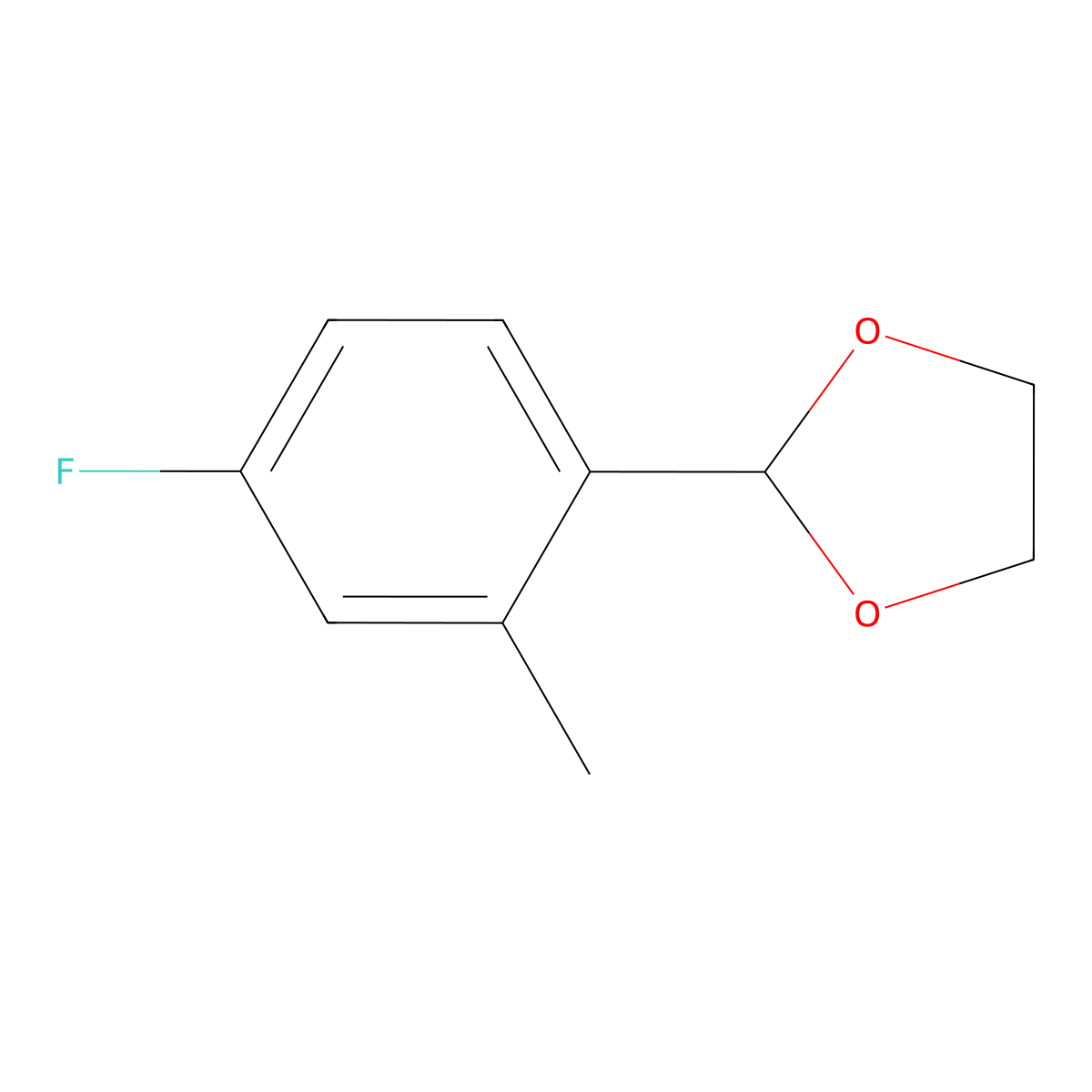 2-(4-Fluoro-2-methylphenyl)-1,3-dioxolane molecular structure, CAS 773093-20-2