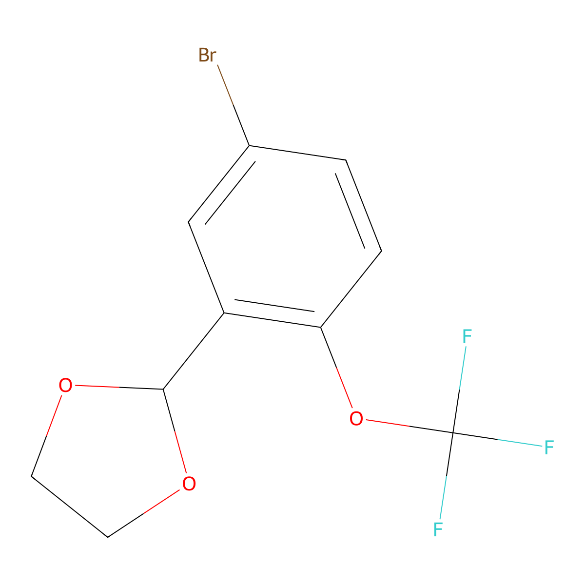 2-(5-Bromo-2-trifluoromethoxyphenyl)-1,3-dioxolane molecular structure, CAS 773093-33-7