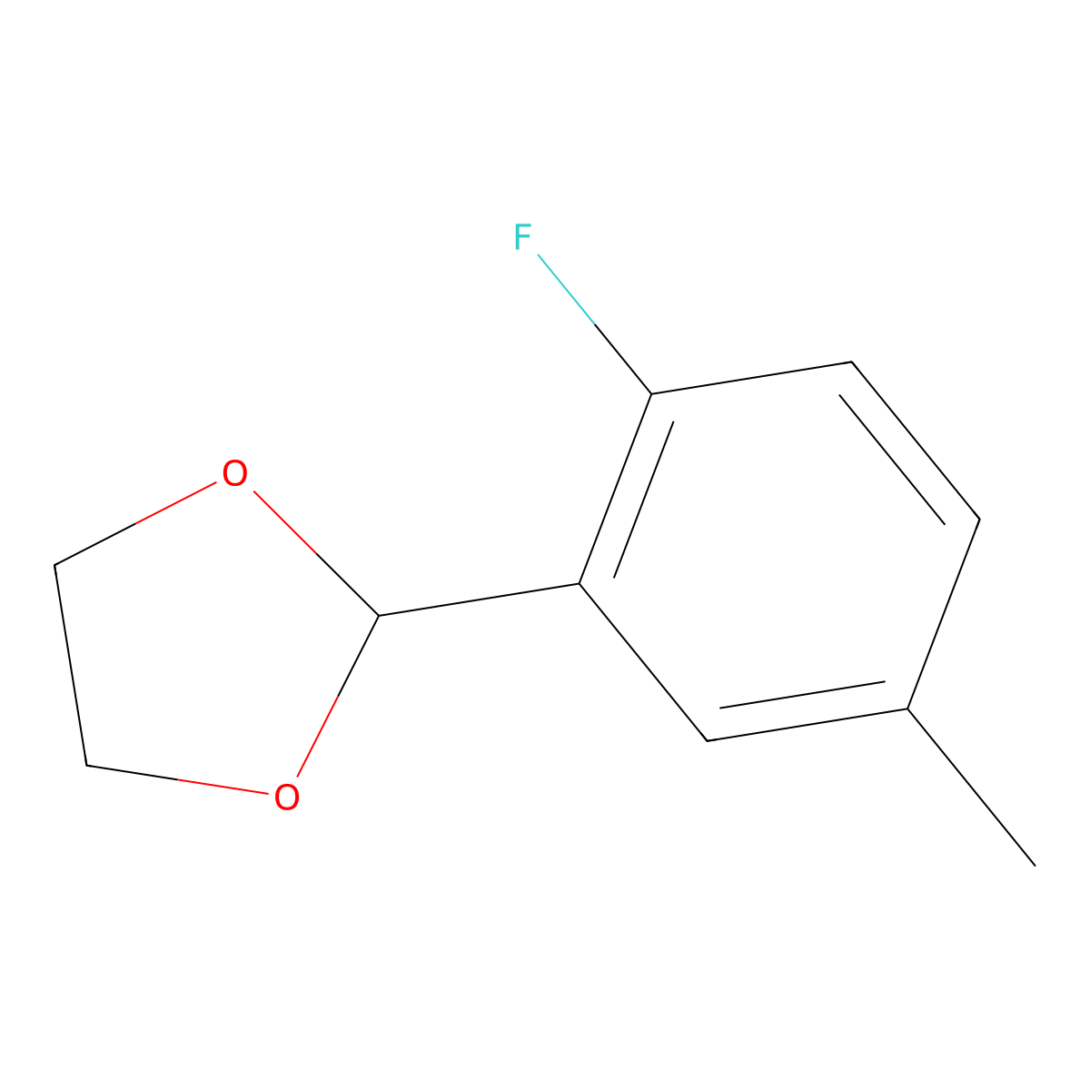2-(2-Fluoro-5-methylphenyl)-1,3-dioxolane molecular structure, CAS 773095-39-9