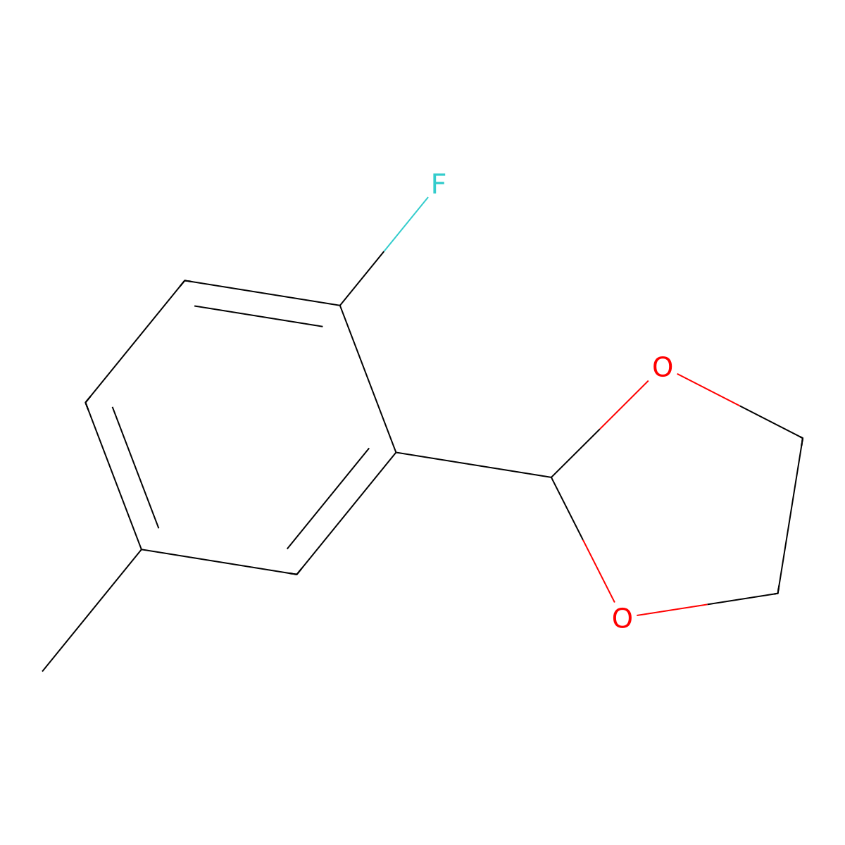 2-(2-Fluoro-5-methylphenyl)-1,3-dioxolane molecular structure, CAS 773095-39-9