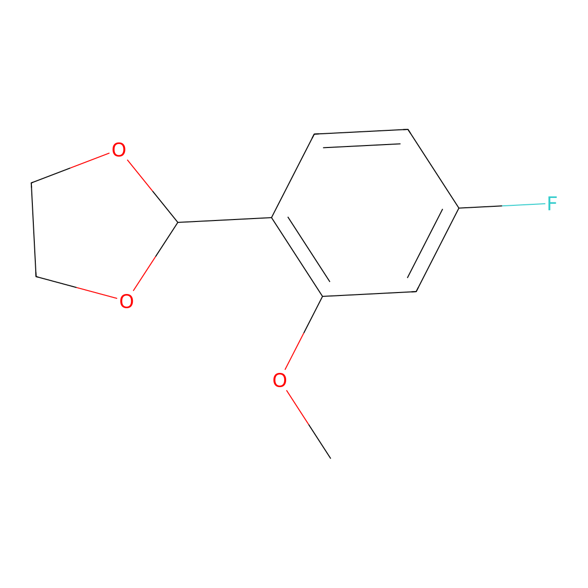 2-(4-Fluoro-2-methoxyphenyl)-1,3-dioxolane molecular structure, CAS 773096-56-3
