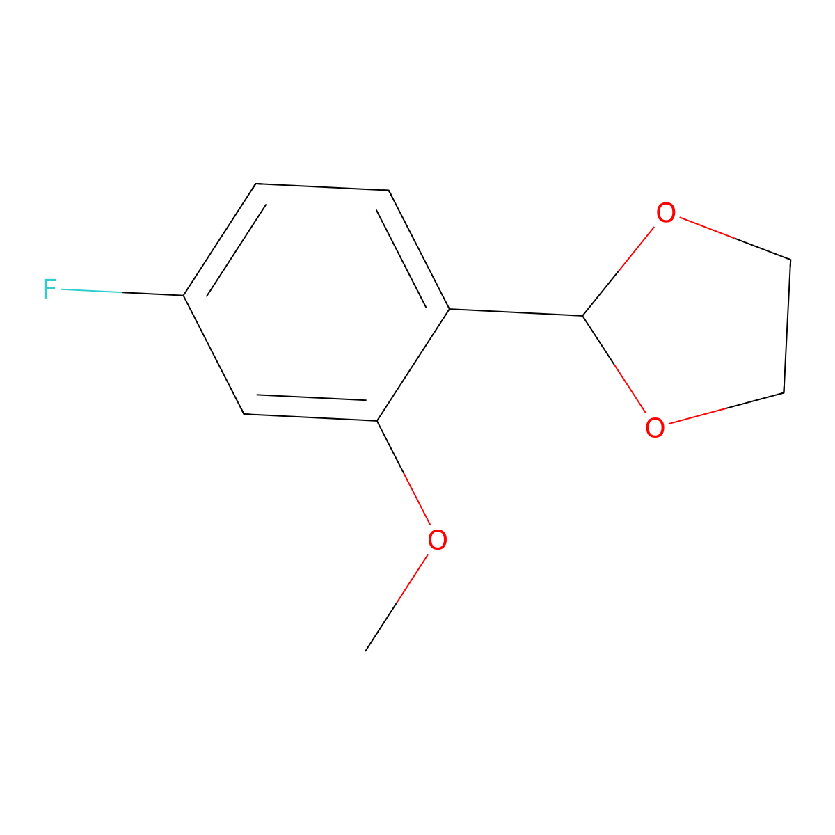 2-(4-Fluoro-2-methoxyphenyl)-1,3-dioxolane molecular structure, CAS 773096-56-3