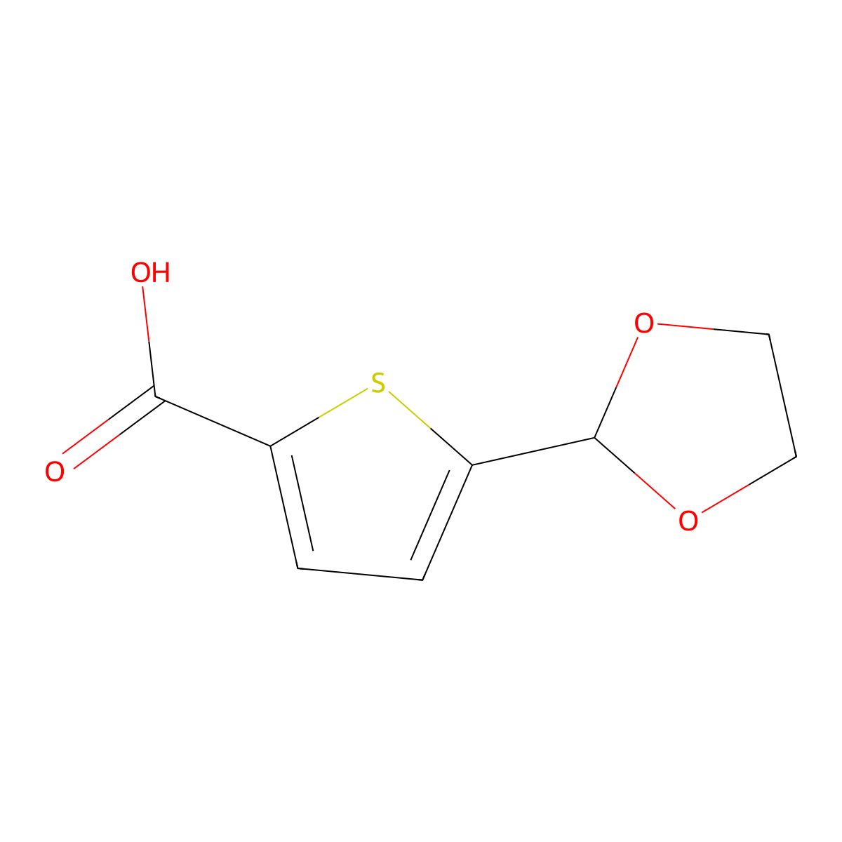 5-(1,3-Dioxolan-2-YL)thiophene-2-carboxylic acid molecular structure, CAS 773096-78-9