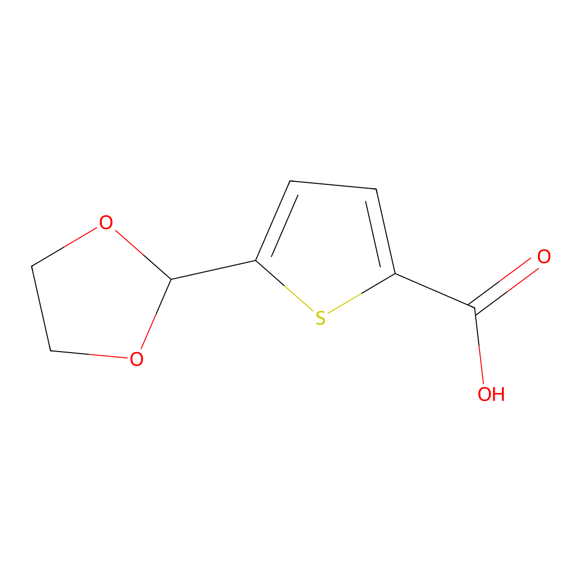 5-(1,3-Dioxolan-2-YL)thiophene-2-carboxylic acid molecular structure, CAS 773096-78-9