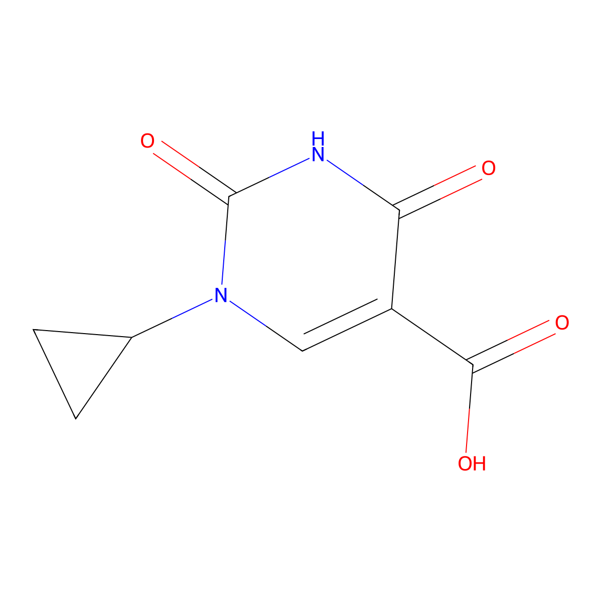 1-Cyclopropyl-2,4-dioxo-1,2,3,4-tetrahydropyrimidine-5-carboxylic acid molecular structure, CAS 773098-78-5