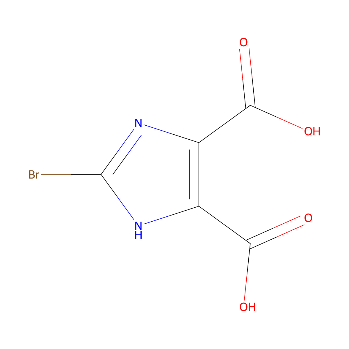 2-bromo-1H-imidazole-4,5-dicarboxylic acid molecular structure, CAS 773099-17-5