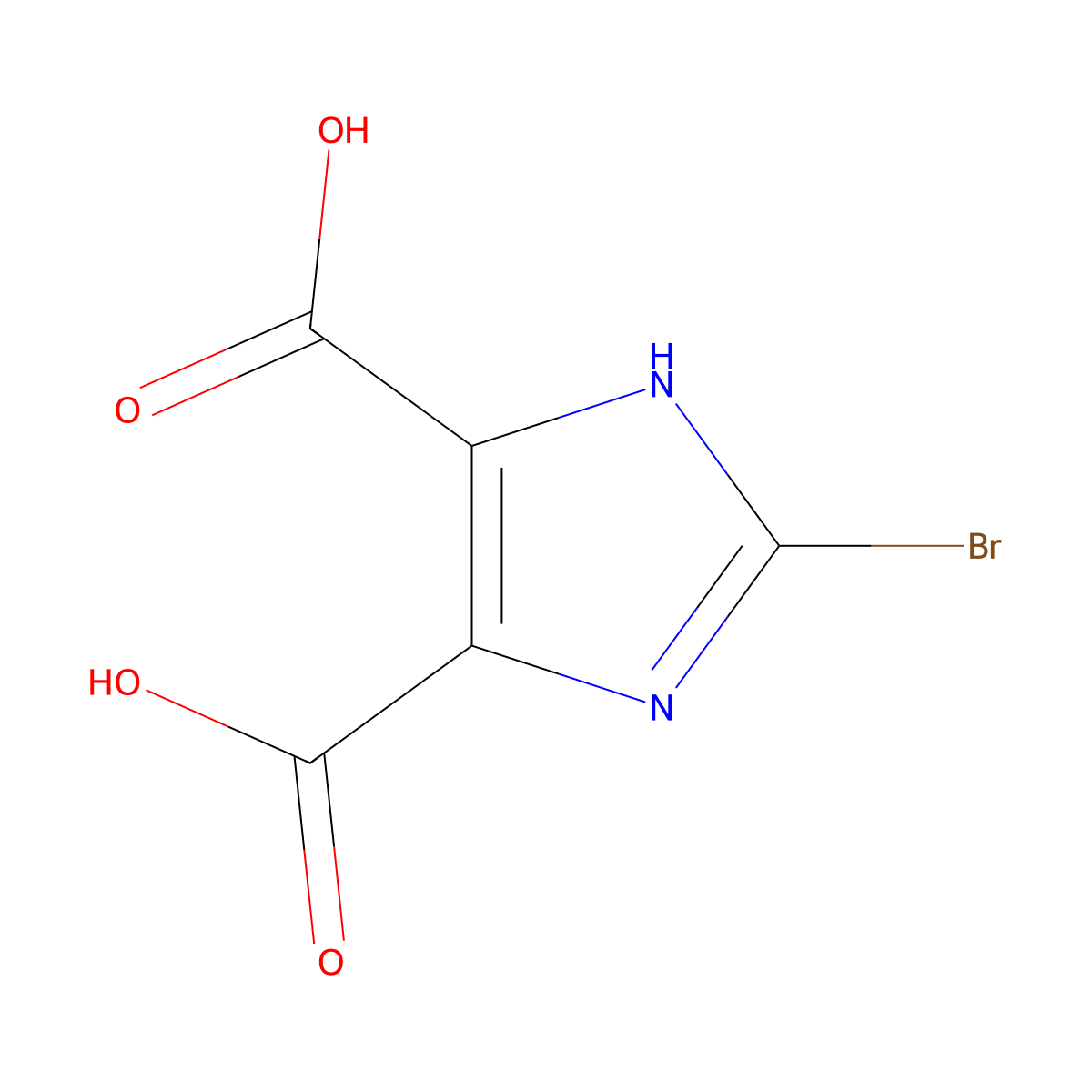 2-bromo-1H-imidazole-4,5-dicarboxylic acid molecular structure, CAS 773099-17-5