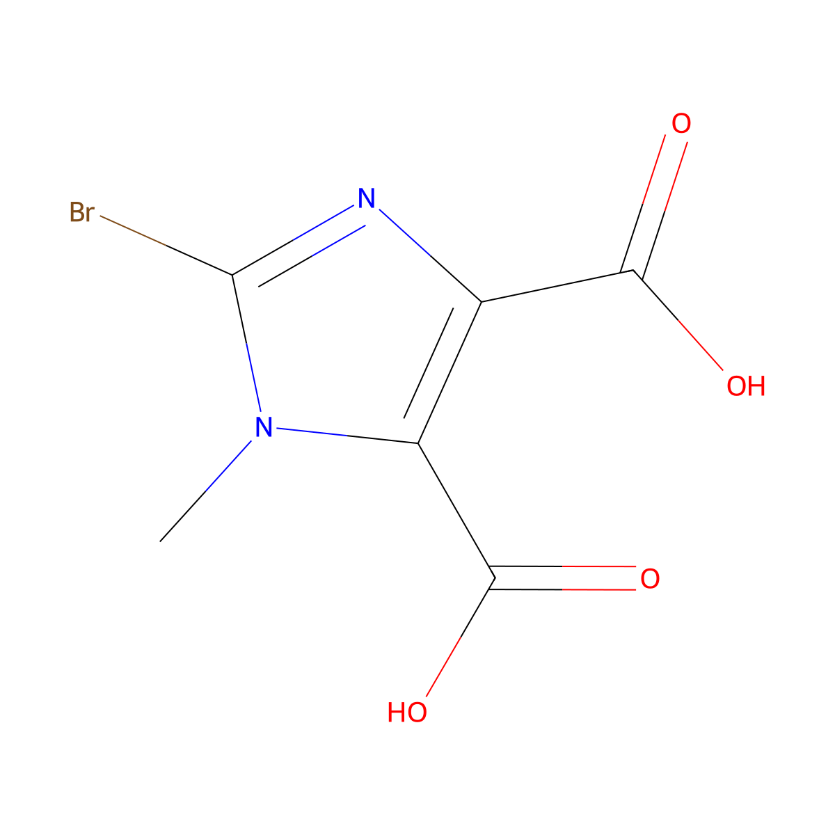2-Bromo-1-methyl-1H-imidazole-4,5-dicarboxylic acid molecular structure, CAS 773099-18-6
