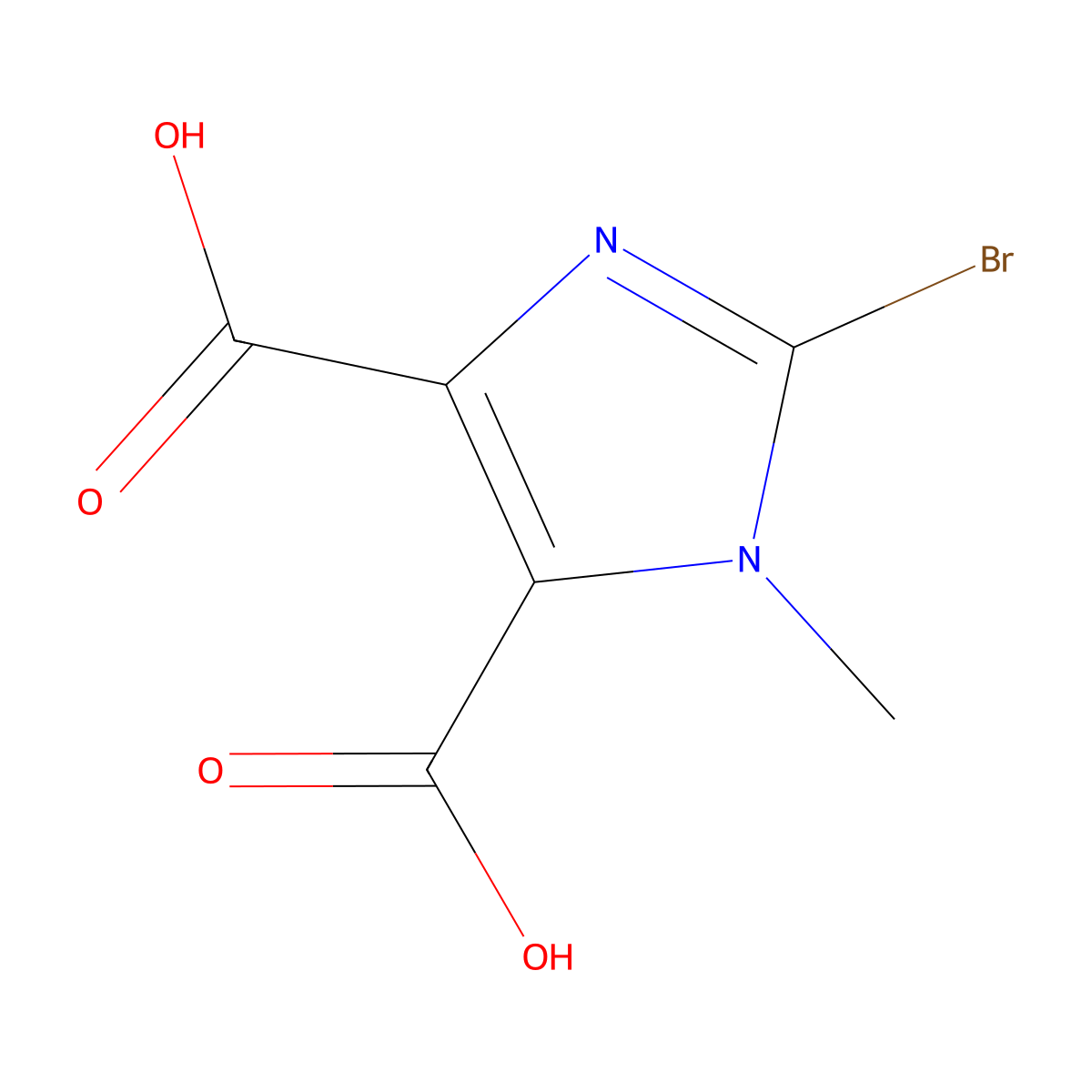 2-Bromo-1-methyl-1H-imidazole-4,5-dicarboxylic acid molecular structure, CAS 773099-18-6