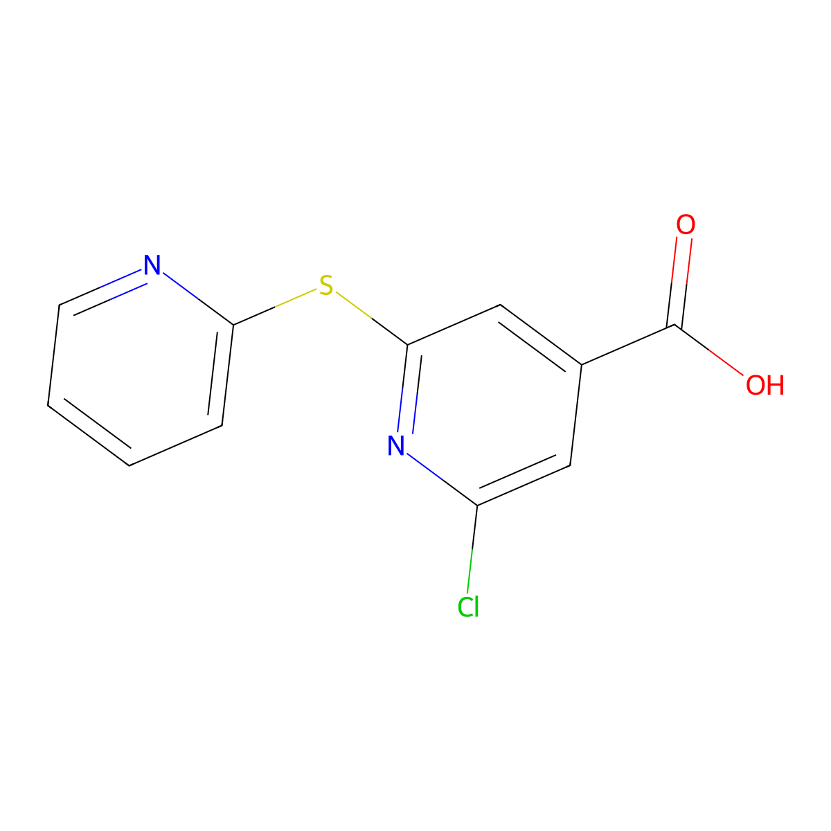 2-Chloro-6-(pyridin-2-ylsulfanyl)pyridine-4-carboxylic acid molecular structure, CAS 773099-32-4
