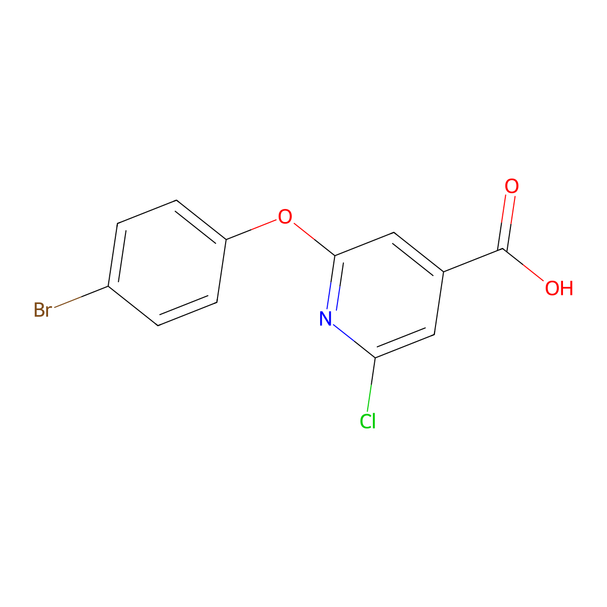 2-(4-Bromophenoxy)-6-chloropyridine-4-carboxylic acid molecular structure, CAS 773099-34-6