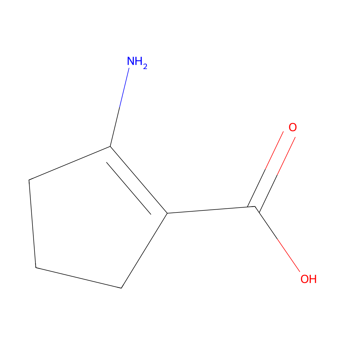 2-Aminocyclopent-1-ene-1-carboxylic acid molecular structure, CAS 773099-73-3