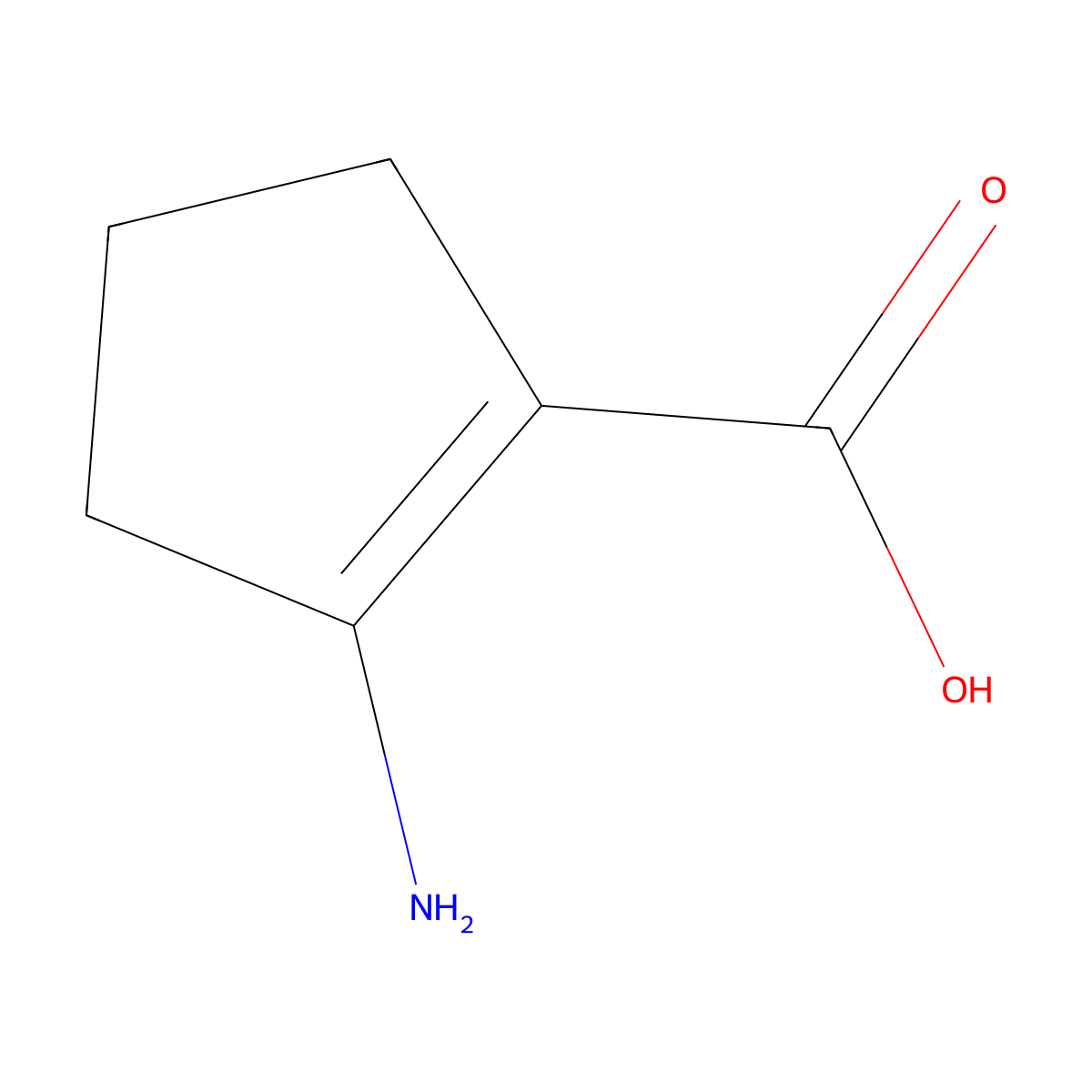 2-Aminocyclopent-1-ene-1-carboxylic acid molecular structure, CAS 773099-73-3