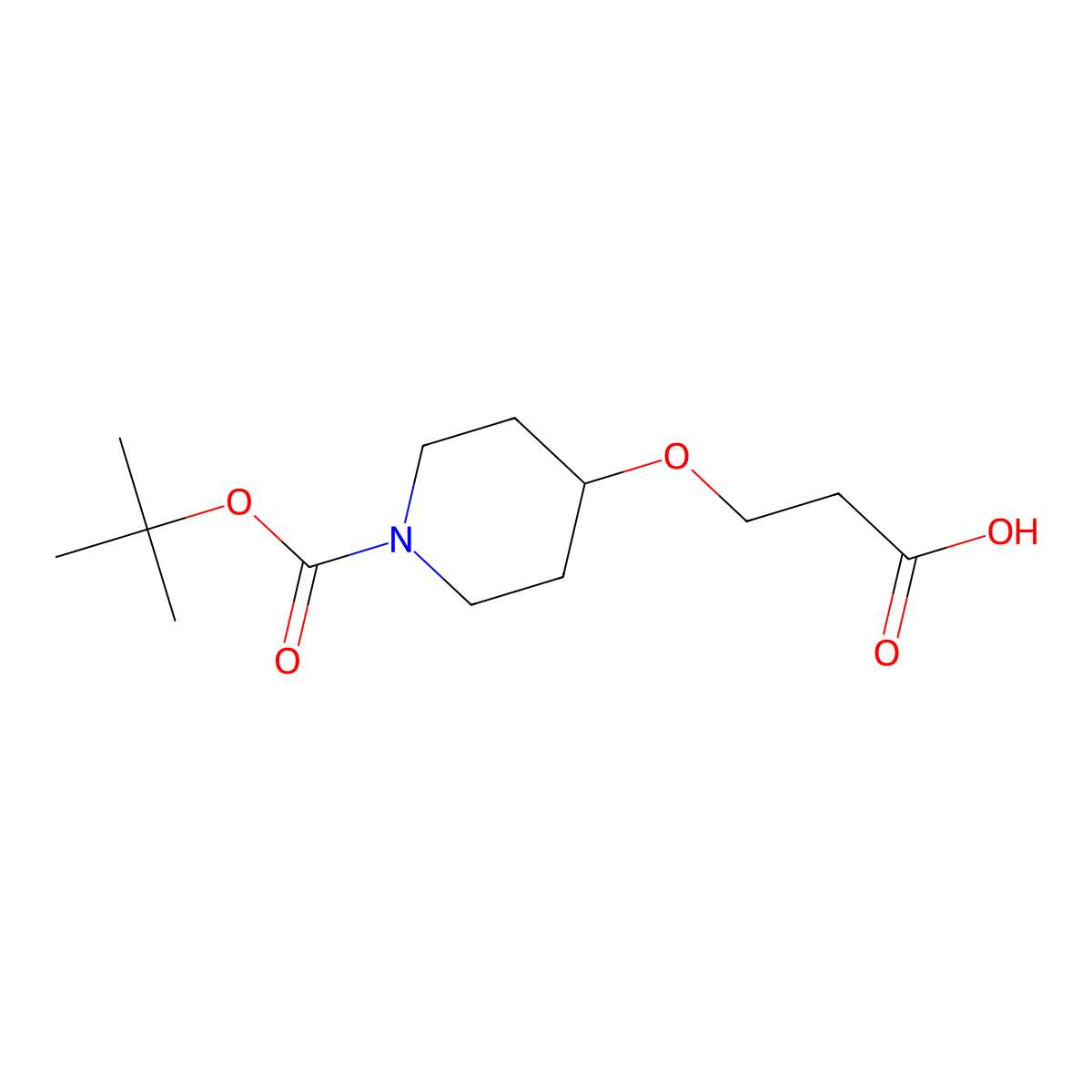 3-({1-[(Tert-butoxy)carbonyl]piperidin-4-yl}oxy)propanoic acid molecular structure, CAS 773099-94-8