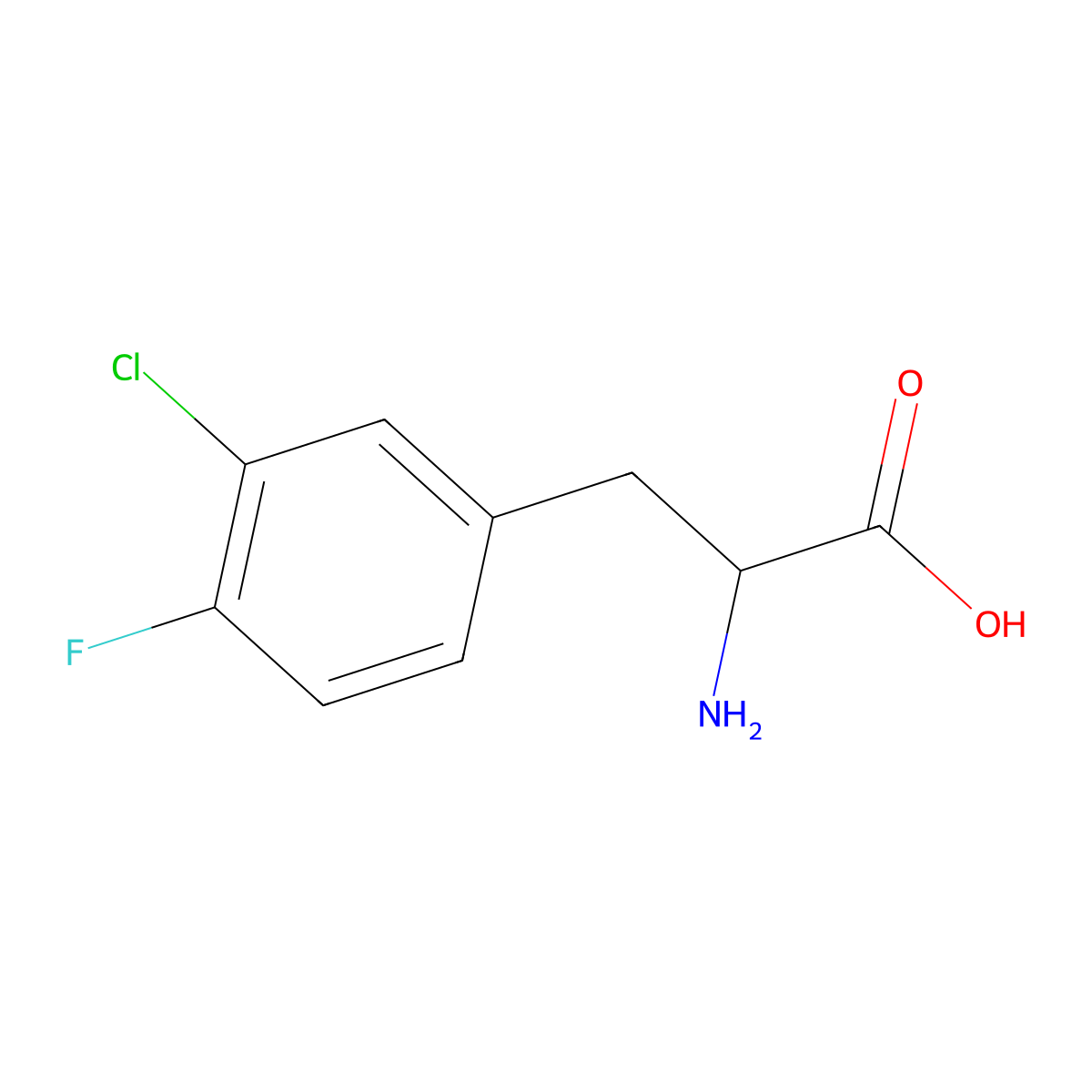 3-Chloro-4-fluoro-DL-phenylalanine molecular structure, CAS 7731-00-2
