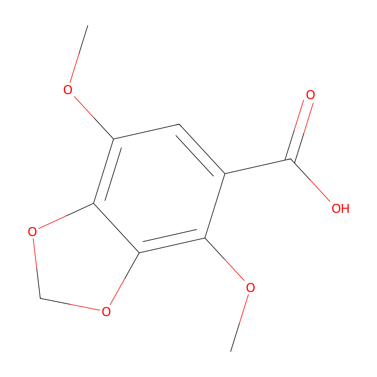 4,7-Dimethoxy-1,3-benzodioxole-5-carboxylic acid molecular structure, CAS 7731-10-4