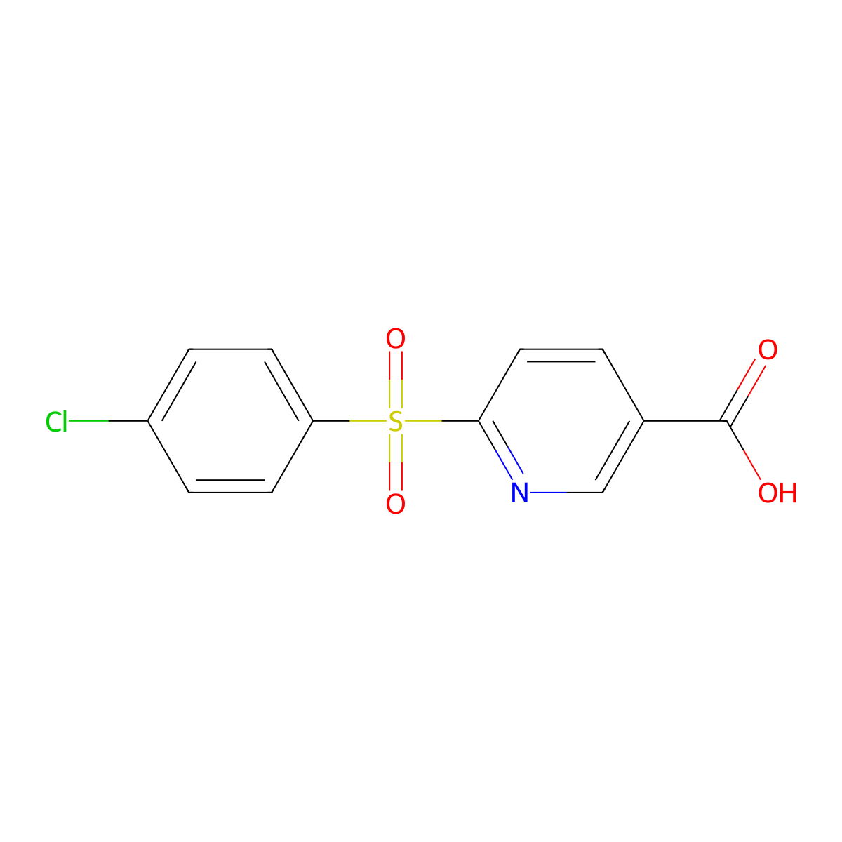 6-(4-Chlorobenzenesulfonyl)pyridine-3-carboxylic acid molecular structure, CAS 773100-18-8