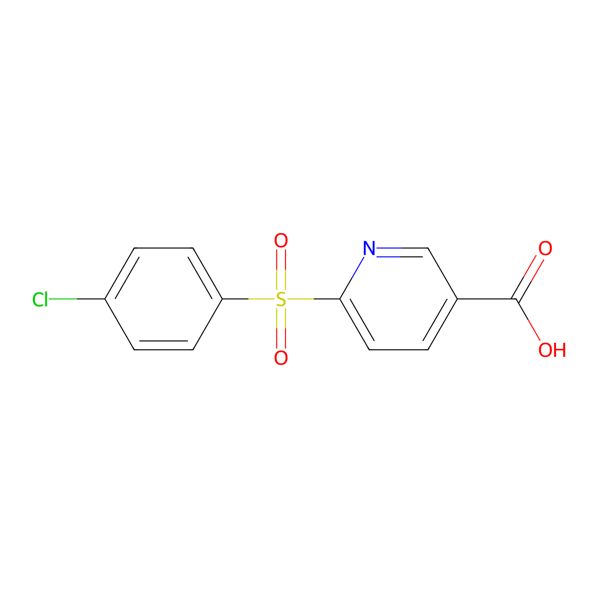 6-(4-Chlorobenzenesulfonyl)pyridine-3-carboxylic acid molecular structure, CAS 773100-18-8