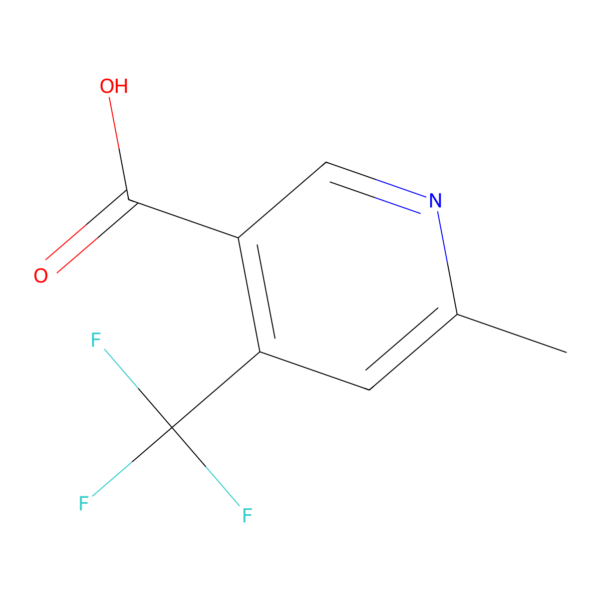 6-Methyl-4-(trifluoromethyl)nicotinic acid molecular structure, CAS 773100-54-2