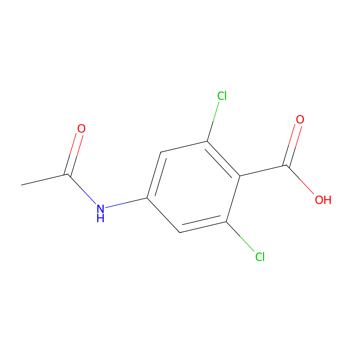 2,6-Dichloro-4-acetamidobenzoicacid molecular structure, CAS 773100-78-0