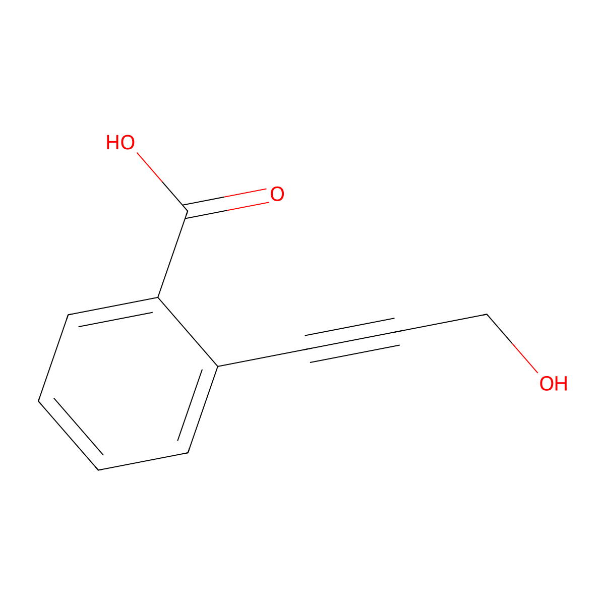 2-(3-Hydroxyprop-1-ynyl)benzoic acid molecular structure, CAS 773100-95-1