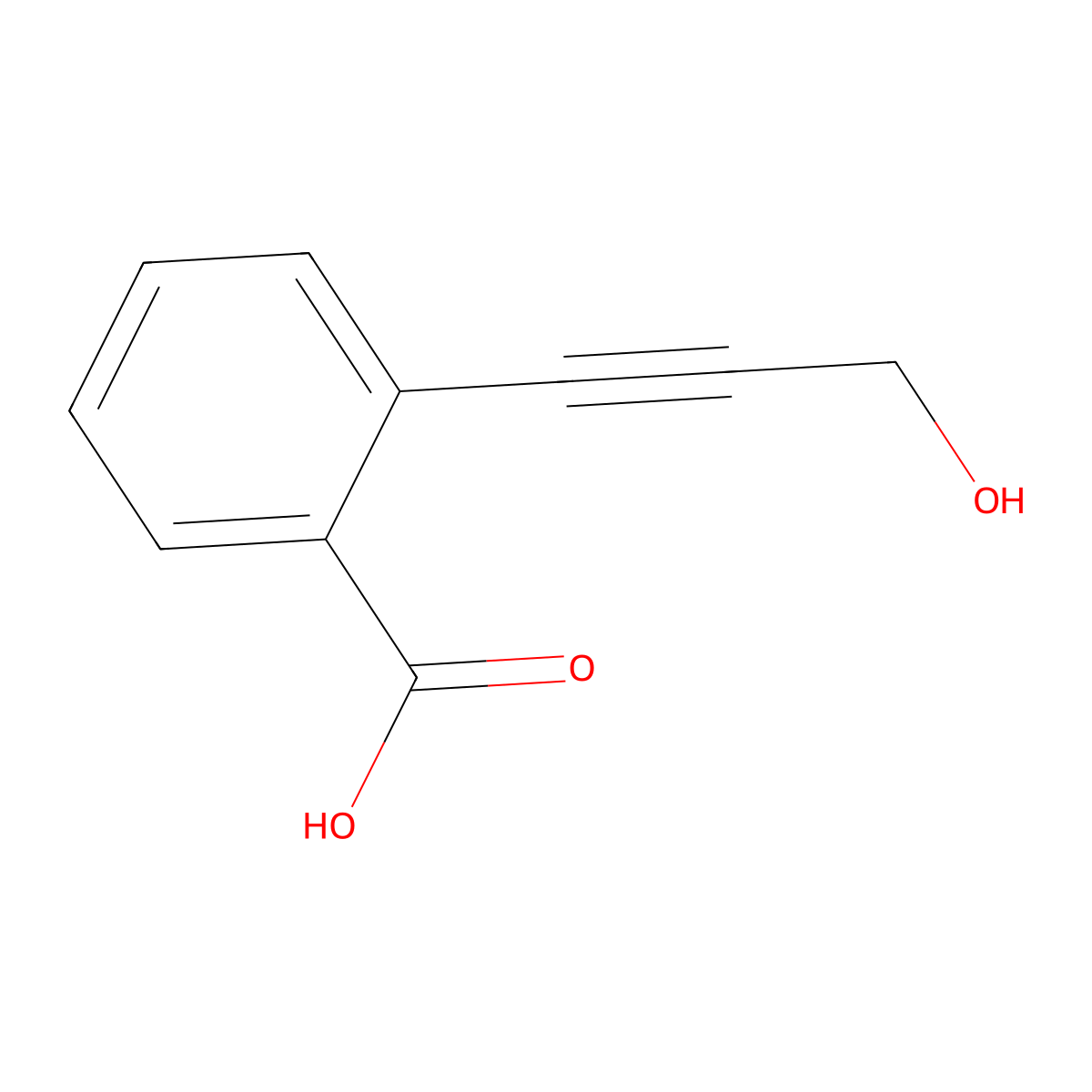 2-(3-Hydroxyprop-1-ynyl)benzoic acid molecular structure, CAS 773100-95-1