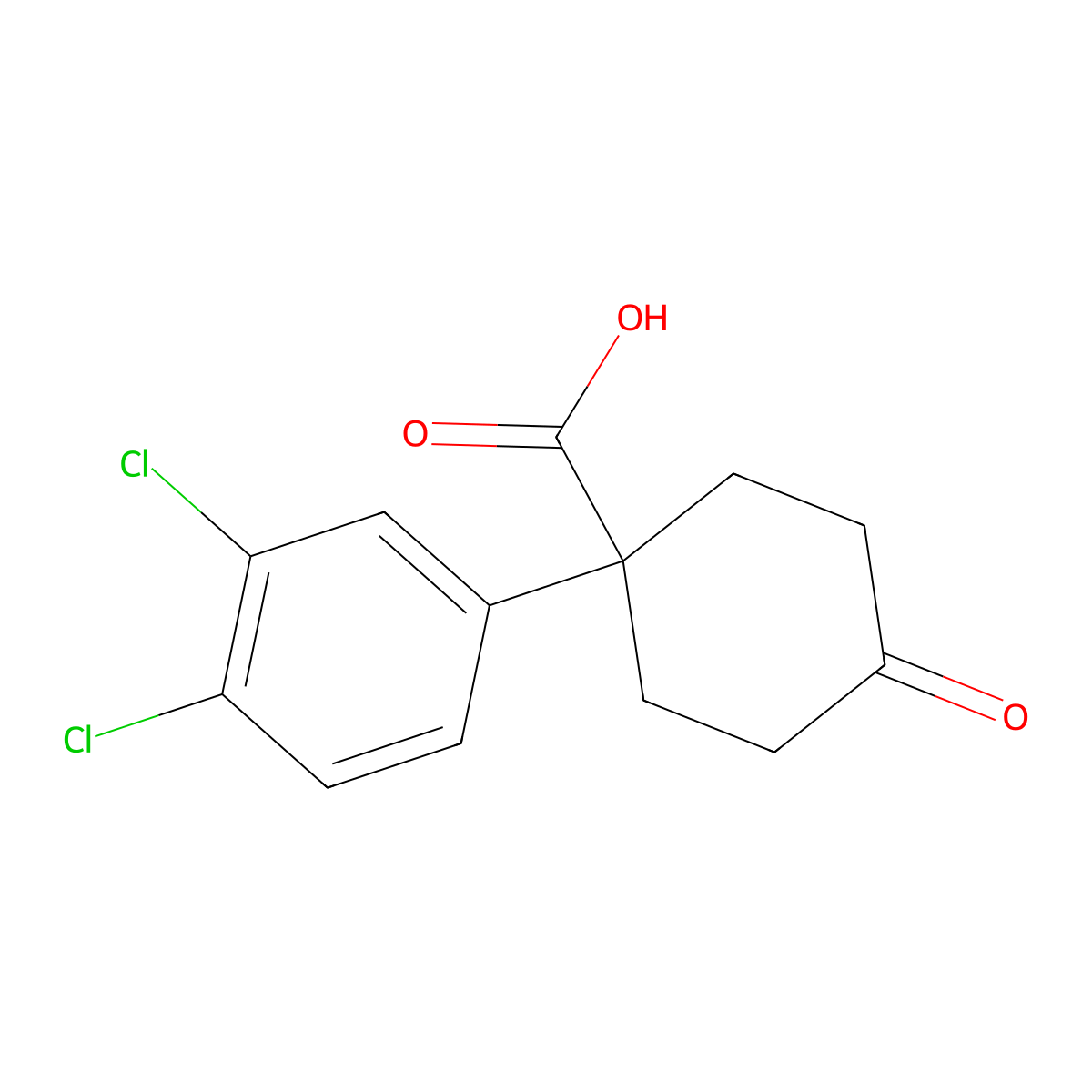 1-(3,4-DICHLOROPHENYL)-4-OXOCYCLOHEXANECARBOXYLIc acid molecular structure, CAS 773101-05-6