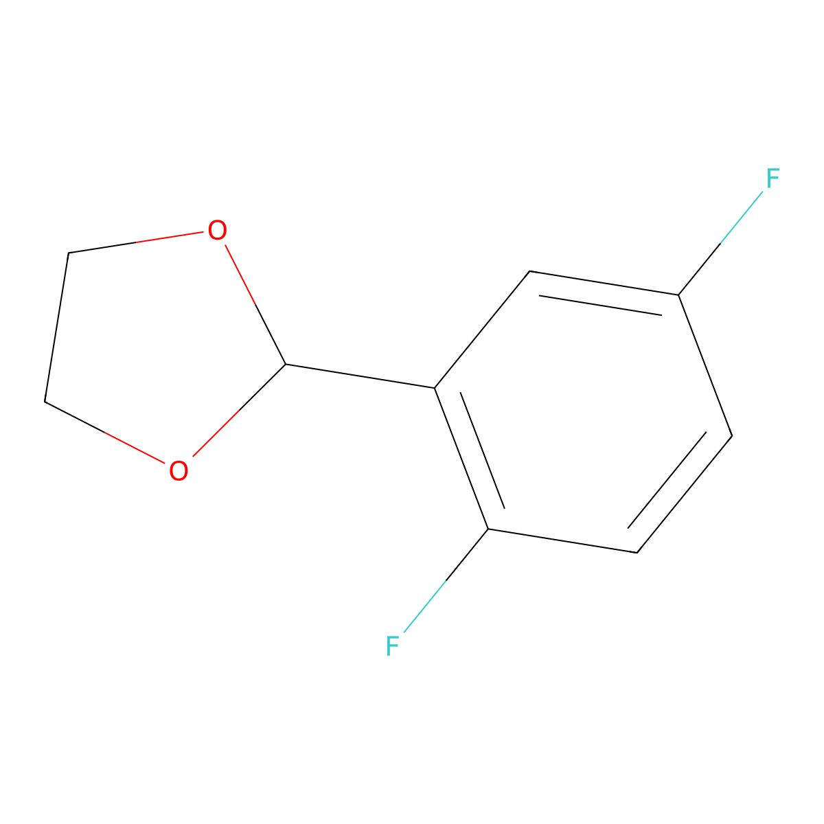 2-(2,5-Difluorophenyl)-1,3-dioxolane molecular structure, CAS 773101-61-4