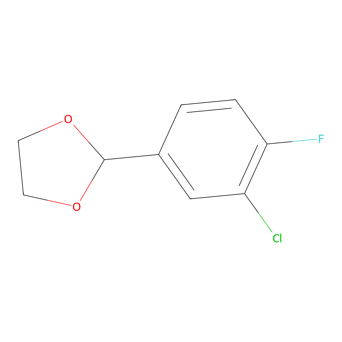 2-(3-Chloro-4-fluorophenyl)-1,3-dioxolane molecular structure, CAS 773101-65-8