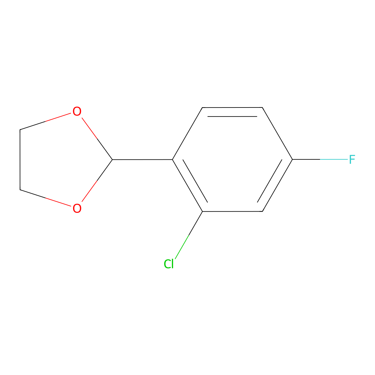 2-(2-Chloro-4-fluorophenyl)-1,3-dioxolane molecular structure, CAS 773102-07-1